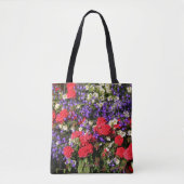 Paarse, rode en witte jaarbloemen tote bag (Voorkant)