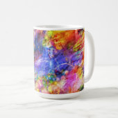 Paarse Rode Gele Abstracte Kunst Koffiemok (Voorkant rechts)