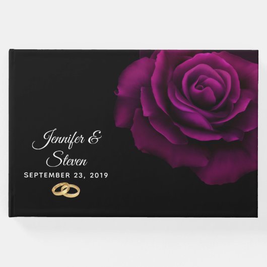 Paarse-Rode Gothische Roos Gastenboek (Voorkant)