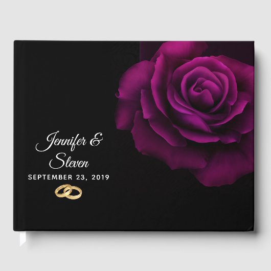 Paarse-Rode Gothische Roos Gastenboek (Voorkant)