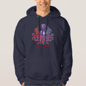 Paarse Rode Great Dane Hoodie (Voorkant)