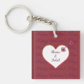 Paarse Rode Hart Schattigee Romance Happy Valentin Sleutelhanger (Voorkant)