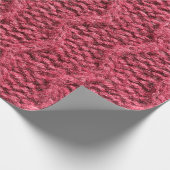 Paarse rode kersen, gebreide trusttextuur cadeaupapier (Hoek)