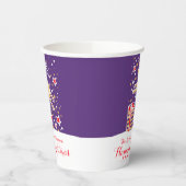 Paarse rode kerstrender papieren bekers (Links)