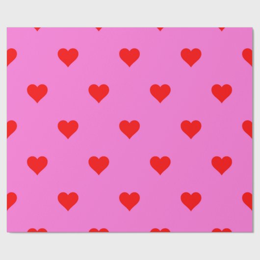 Paarse rode klauterige eenvoudige hartslag cadeaupapier (Vlak)