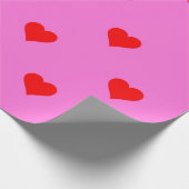 Paarse rode klauterige eenvoudige hartslag cadeaupapier (Hoek)