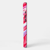 Paarse Rode Kleurrijke Abstracte Marmeren Vloeibar iPhone Hoesje (Linkerkant)