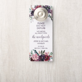 Paarse Rode Mauve Roze Waterverf Bloemen Deurhanger