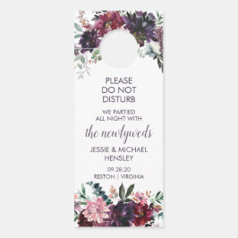 Paarse Rode Mauve Roze Waterverf Bloemen Deurhanger