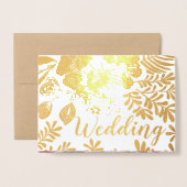 Paarse rode roze gouden folie bruiloft uitnodiging (Voorkant met envelop)