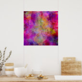 Paarse rode roze Waterverf Abstracte achtergrond Poster (Keuken)