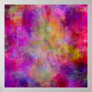 Paarse rode roze Waterverf Abstracte achtergrond Poster