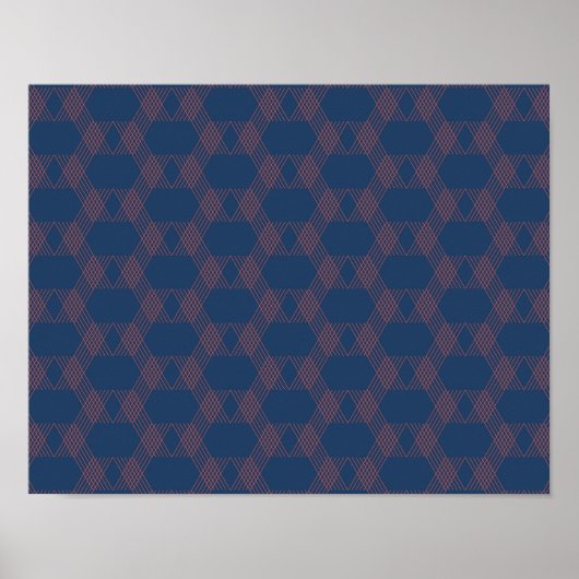 Paarse, rode, trendy, coole moderne decoratieve ku poster (Voorkant)