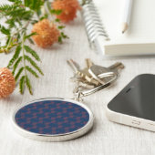 Paarse, rode, trendy, coole moderne decoratieve ku sleutelhanger (Zijkant)