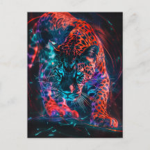 Paarse Rode Turquoise Neon Jaguar Light