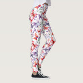 Paarse Rode Vlinders Leggings (Rechts)