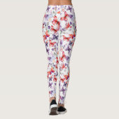 Paarse Rode Vlinders Leggings (Achterkant)