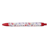 Paarse Rode Vlinders Zwarte Inkt Pen (Voorkant)