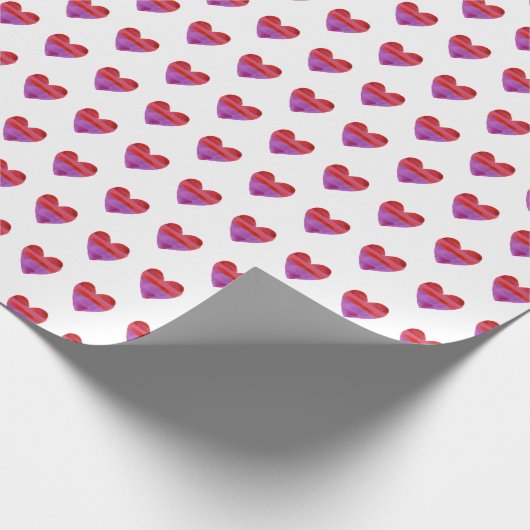 Paarse Rode Waterverf Cadeaupapier (Hoek)