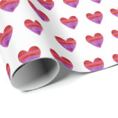 Paarse Rode Waterverf Cadeaupapier (Rol Hoek)