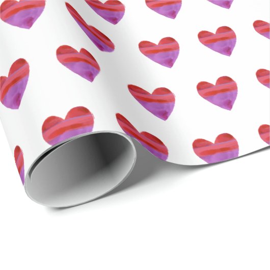 Paarse Rode Waterverf Cadeaupapier (Rol Hoek)