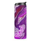 Paarse rode wervelkolom, marmer fluid Art Thermosbeker (Gedraaid links)