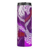 Paarse rode wervelkolom, marmer fluid Art Thermosbeker (Achterkant)