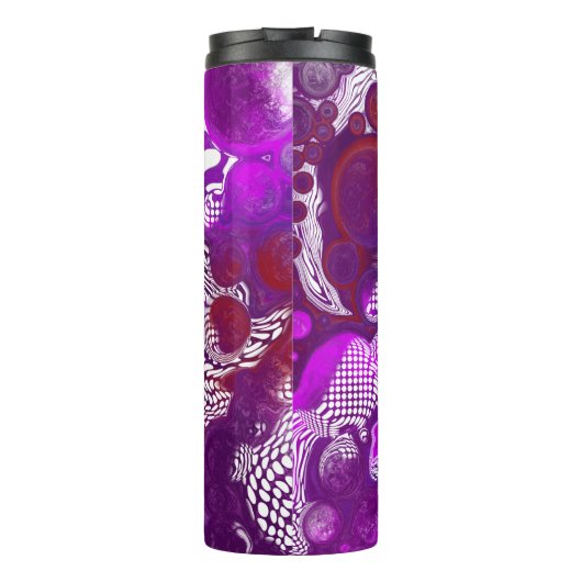 Paarse rode wervelkolom, marmer fluid Art Thermosbeker (Achterkant)