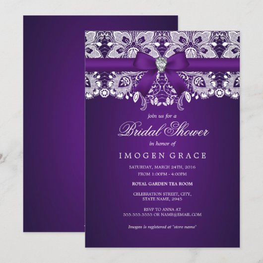 Paarse roep- en barbepoetin-show kaart (Voorkant / Achterkant)