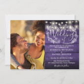 Paarse Roestige Houten 2 Foto Slingerlampjes Bruil Kaart (Voorkant)