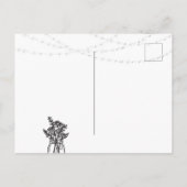 Paarse Roestige Houten Slingerlichtjes Boho Metsel Aankondigingskaart (Achterkant)