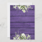 Paarse Roestige Houtgroen Bloemen Baby Shower Kaart (Achterkant)