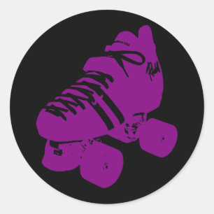 Paarse Roller Derby Schaats Sticker