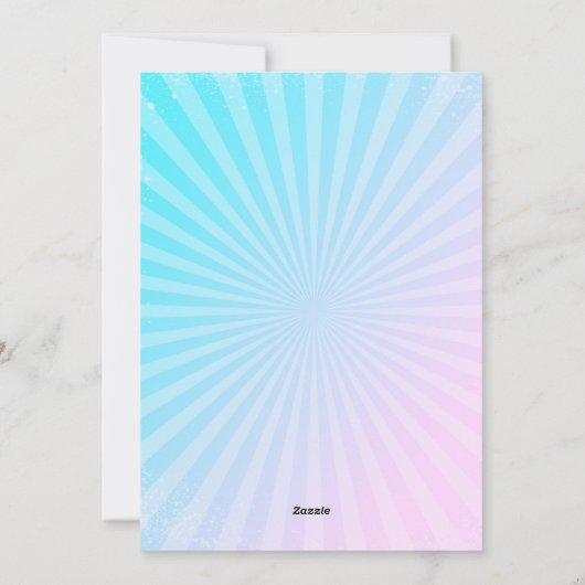 Paarse roller schaats-uitnodiging feestdagenkaart (Achterkant)