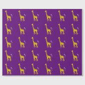 Paarse Roller Skating Funny Giraffe Cadeaupapier (Vlak)
