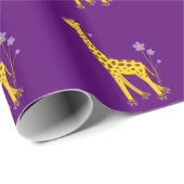 Paarse Roller Skating Funny Giraffe Cadeaupapier (Rol Hoek)