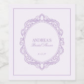 Paarse Romantisch  Vrijgezellenfeest Wijn Etiket (Enkel label)