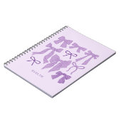 Paarse romantische bogen notitieboek (Linkerzijde)