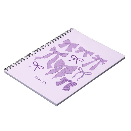 Paarse romantische bogen notitieboek (Linkerzijde)