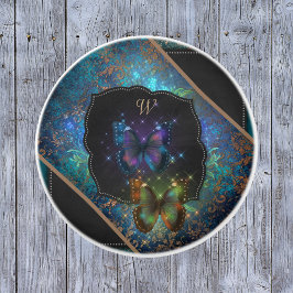Paarse Romantische Butterflies Fantasie Keramische Knop