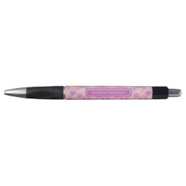 Paarse Romantische Floral Rozen Aangepaste naam Pen