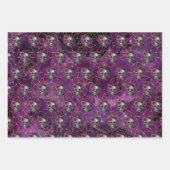 Paarse Romantische Gothische Witch en Rozen Inpakpapier Vel (Voorkant 2)