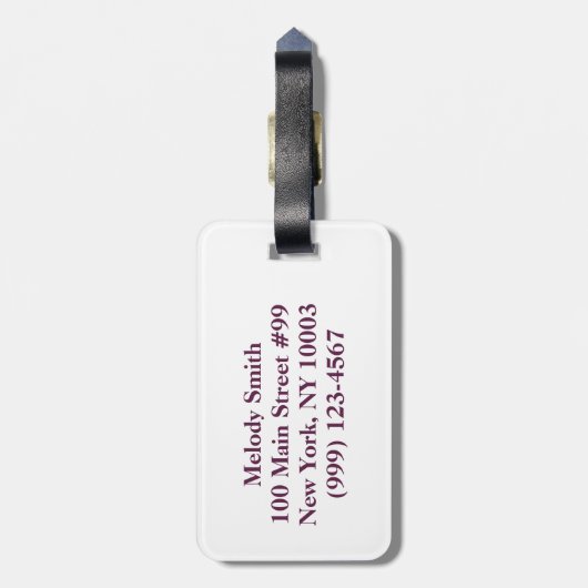 Paarse rommelige Bun Mama Vrouw Baas Bagagelabel (Achterkant verticaal)