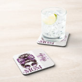 Paarse rommelige Bun Mama Vrouw Baas Bier Onderzetter (Rechterzijde)