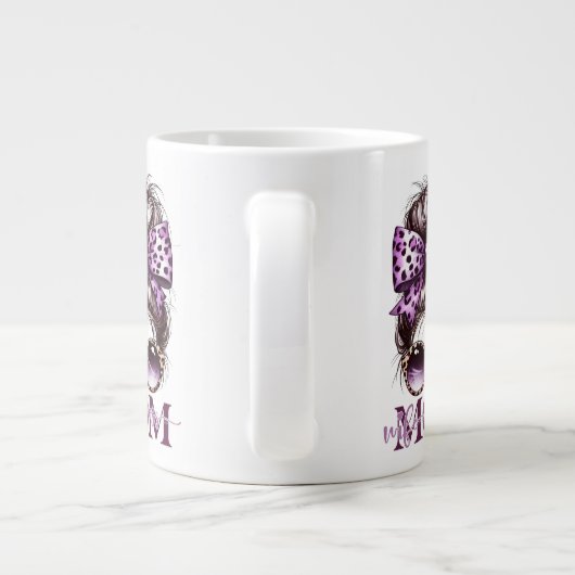 Paarse rommelige Bun Mama Vrouw Baas Grote Koffiekop (Achterkant)