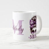 Paarse rommelige Bun Mama Vrouw Baas Grote Koffiekop (Voorkant rechts)