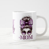 Paarse rommelige Bun Mama Vrouw Baas Grote Koffiekop (Rechts)