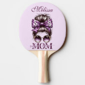 Paarse rommelige Bun Mama Vrouw Baas Tafeltennisbatje (Achterkant)