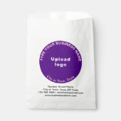 Paarse Ronde Bedrijfsmerk op Papieren Tas Bedankzakje (Voorkant)