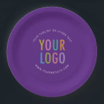 Paarse Ronde Papieren Bordjes Zakelijk Logo Gedruk<br><div class="desc">Promoot uw merk met duurzame ronde papieren borden bedrukt met uw bedrijfslogo. U kunt deze paarse borden gemakkelijk online personaliseren om aan te sluiten bij elk evenement of promotie. Alle kleuren zijn aanpasbaar. FDA-goedgekeurd, deze borden worden in de VS gedrukt en verkocht in kleine hoeveelheden. De maatvoeringen zijn 9 inch...</div>
